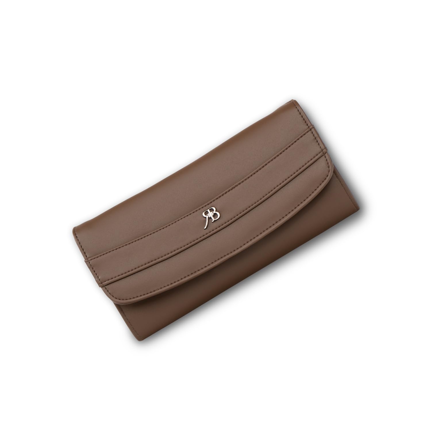 Dual Line Flap Women’s Premium PU Leather Wallet – Stylish Clutch Wallet for Women, Card Holder, Purse, Money Bag, Travel Wallet, Ladies Purse, Zipper Wallet, Organizer (Brown)-image-12