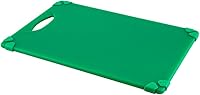 Vista 2 de Restaurantware -Tabla de cortar de plástico duradero verde de 12 x 18 pulgadas - Los agarres de esquina de goma evitan el deslizamiento - Codificado