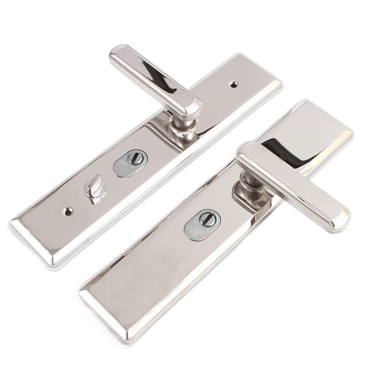 Wajjwi Silver Stainless Steel Large Mirror Handle, Silent Door, Iron, Indoor Entry For Home