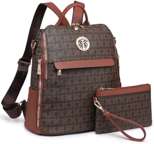 MKP Fashion Women Backpack Purse PU Leather Convertible Medium Travel Shoulder Bags Handbag Purse 2 Pack