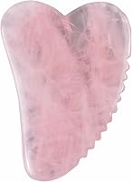 Vista 2 de LZLRUN Rodillo de jade de cuarzo rosa, tablero de jade real, masajeador de hongos, herramienta de masaje facial Guasha (forma de mariposa)