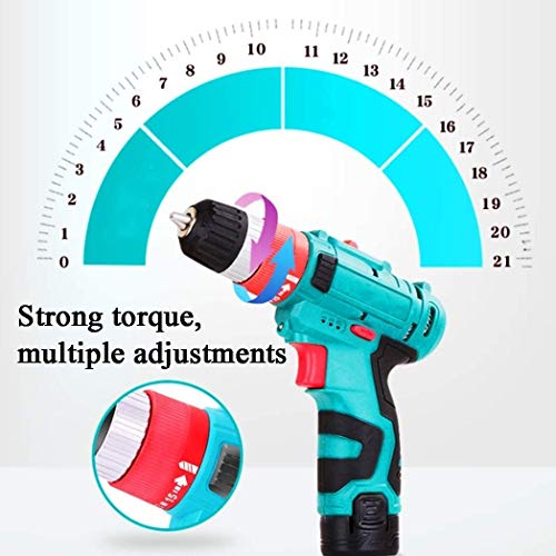 QHYXT Akkuschrauber, Elektroschrauber, Akku-Set, Ladegerät in Tragetasche, Lithium-Bohrmaschine, zweistufig, Akku… – Bild 6