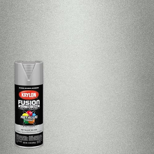 Image of Krylon Fusion All-In-One Adhesive Spray Paint for Indoor /Outdoor Use, 12 oz, Silver