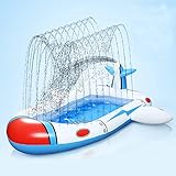 🎁DISEÑO DE PUERTO INFLABLE ÚNICO: la almohadilla de la piscina con aspersor para niños adopta un diseño único de puerto inflable doble y puede prevenir eficazmente las fugas de aire durante el proceso de inflado. Cuando la inflación del aire alcance el 80 %, cubra el puerto inflable rápido para reducir el tamaño del puerto, lo que puede reducir el espacio para fugas de gas, y luego use un puerto más pequeño para llenar el 20 % del espacio
