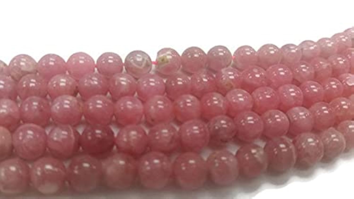 Perles rhodochrosite 6mm pour créer vos bracelets en pierres naturelles de lithothérapie