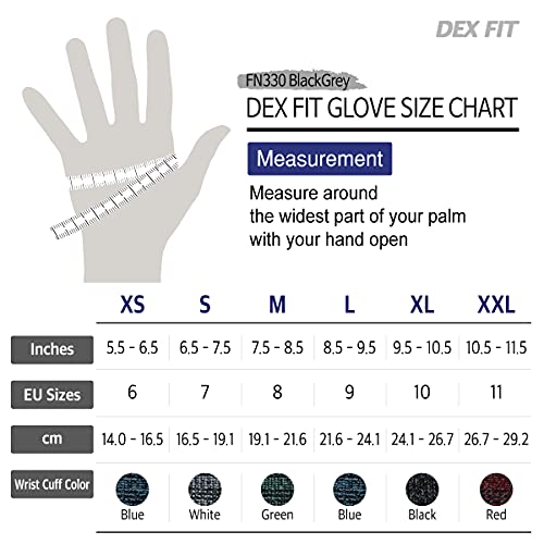 Dex Fit Nitrile Work Gloves Fn330, 3 Pairs, 3D-Comfort Stretchy Fit, Firm Grip, Thin & Lightweight, Touch-Screen Compatible, Durable, Breathable & Cool, Machine Washable; Black Grey L (9) #TOP5