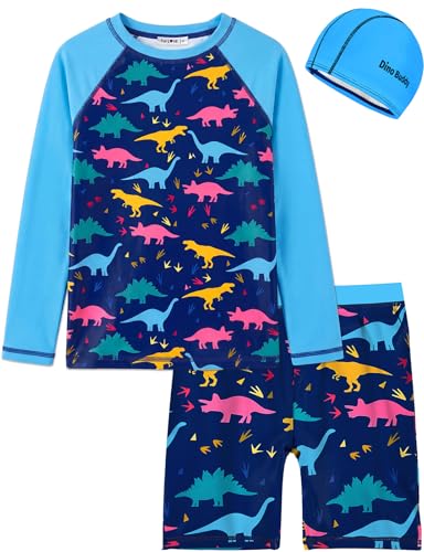 Maillot de bain 3 pièces garçon short bonnet de bain ensemble enfant anti-UV