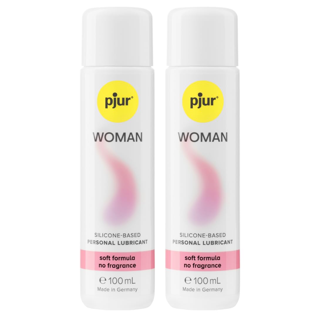 pjur WOMAN - 100ml (2er Pack) - Gleitgel für Frauen auf Silikonbasis - für prickelnden Sex und längeren Spaß - optimal für empfindliche Haut