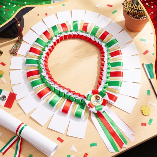 Norme Class of 2026 Mexican Graduation Money Sash Mexico Flag Braided Stole Mexican Graduation Money Gift Green White Red Cash Holder Party Supplies Grad Sash Decoration for Senior Graduates by Norme - Image 4