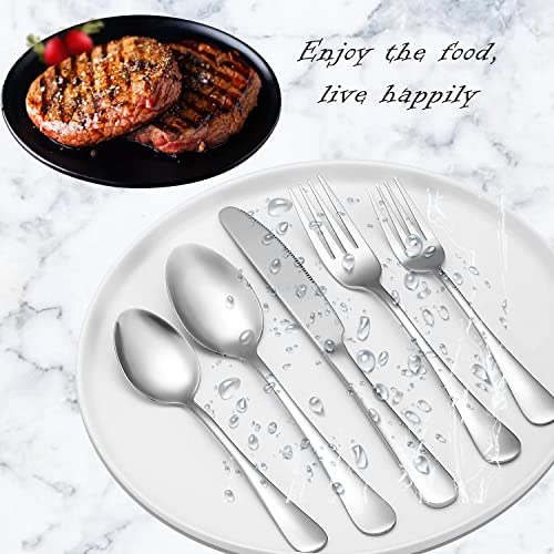 Forks,Dinner Forks, Set Of 5 Top Food Grade Stainless Steel Silverware Forks, Table Forks, Flatware Forks,8 Inches, Mirror Finish & Dishwasher Safe, New Apartment Essentials Cutlery Set #TOP3
