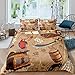 Feelyou Nautical Decor Bedding Set for Girls Boys Children Sailboat Rudder Printed Comforter Cover Ocean Theme Pirate Duvet Cover Retro Sea Adventure Bedspread Cover Twin Size Bedding Collection 2Pcs