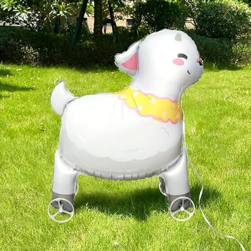 Nine San Walking balões de pé ovelhas 3D Sheep balão com rodas quinta Walker Farm decoração de aniversário