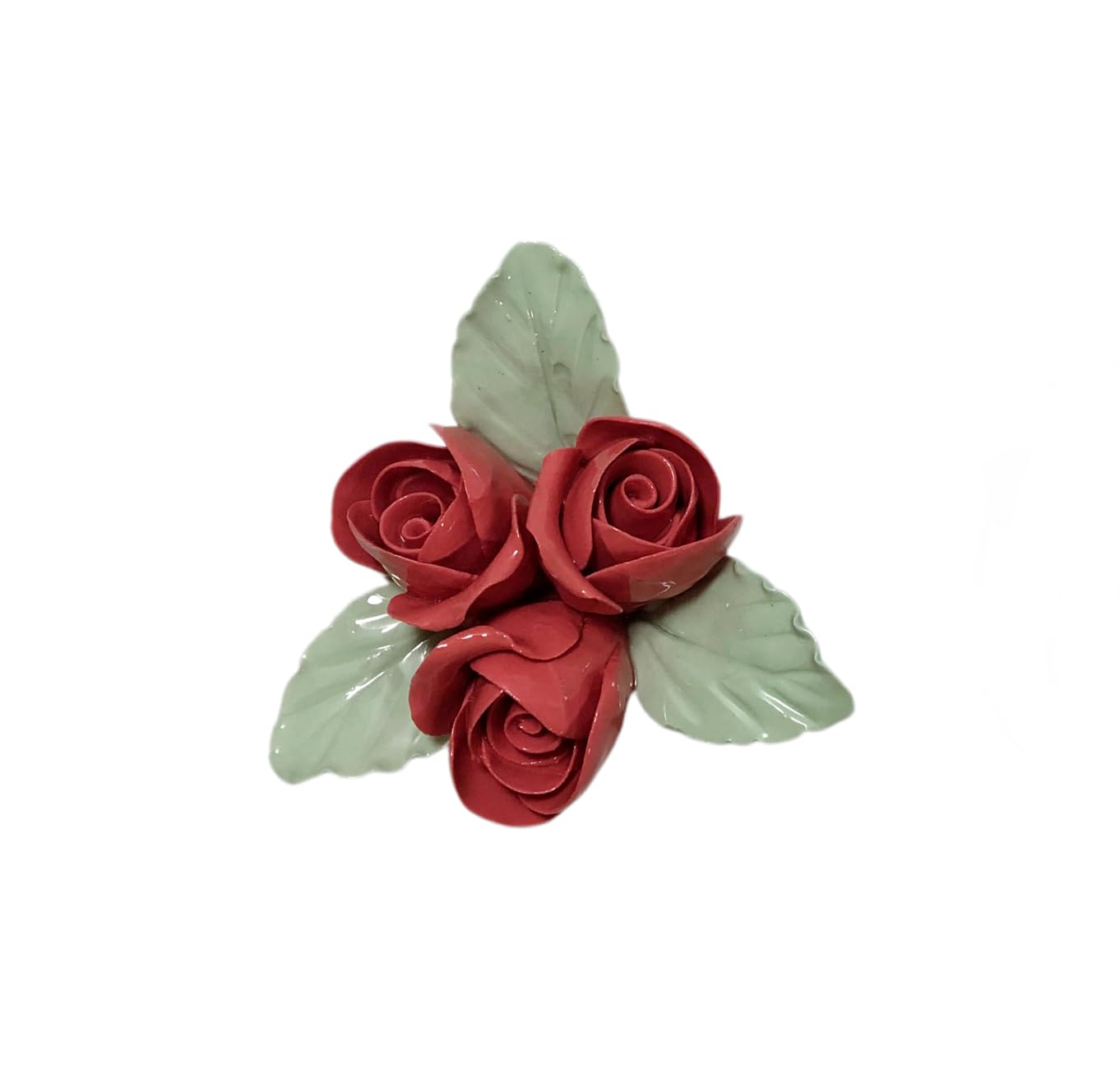AMERRY Rose,Red, 4.72",Ceramic Flower Wall Art, Handcrafted Ceramic Flowers Sculpture,Handmade 3D Wall Art Sculpture， Porcelain Flower Wall Décor for Home，Hallway