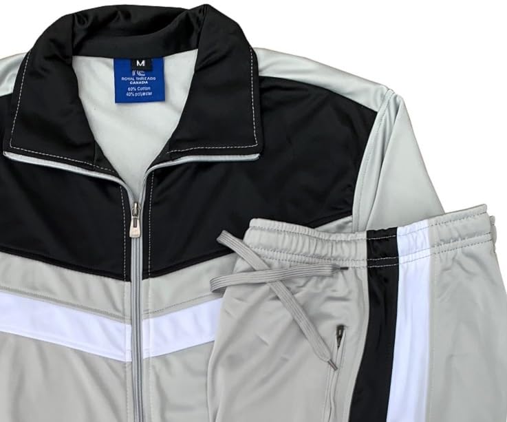 Men's Tracksuit Warm-Up 2-piece Retro Style Track Jacket & Pants Matching Set3