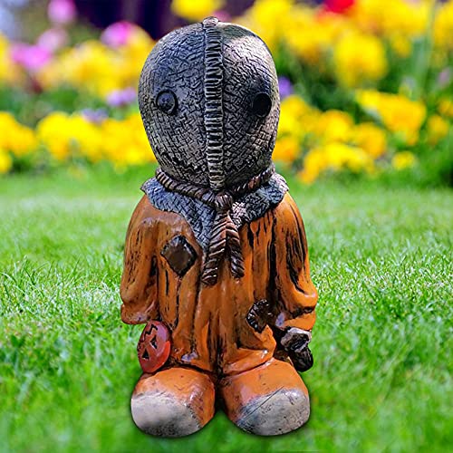 Horror Movie Garden Gnomes Decor for Home Patio Yard or Lawn, Nightmare Horror Gnome, Killer Garden Gnome, Spooky Undead Halloween Sculpture Combat Gnome for Outdoor Garden Zombies Skulls