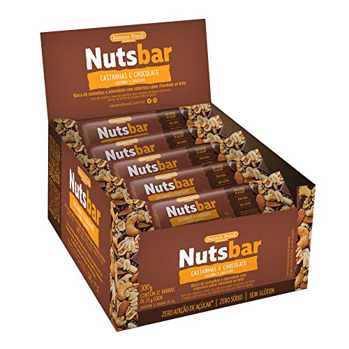 Barra de Castanhas e Chocolate Banana Brasil com 12 Unidades de 25 g
