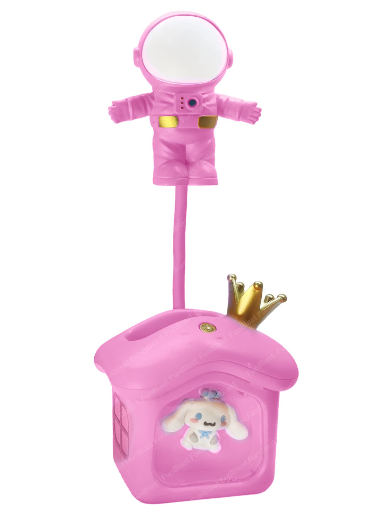 FunBlast Astronaut House Table Lamp-2 in 1 Study Desk LED Lamp, Rechargeable Desk Lamp and Pen Holder, Adjustable Study Desk Lamp for Study Room, Home/Office (Pink)-image-41