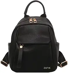 Mochila Feminina Pequena Reforçada Couro De Costas Com Alça De Mão Moda Casual Mini Bolsa Para Mulher Moderna Porta Objetos Casual Premium - ZAFIN