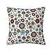 Housse De Coussin griffonnage, gai, Fleur, Taies d'oreiller Décoratives Coussin Canapé pour Canapé Maison Salon Chambre Décoration D'Intérieur, 45x45 cm