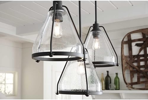 Miniatura 6 de Progress Lighting Range Collection - Lámpara colgante costera de cristal transparente con semillas de níquel pulido, 13.00x13.00x13.00 pulgadas