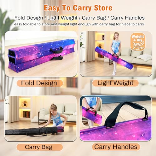 Image of Marfula 6 FT / 8 FT / 9 FT Folding Gymnastics Beam Foam Balance Floor Beam