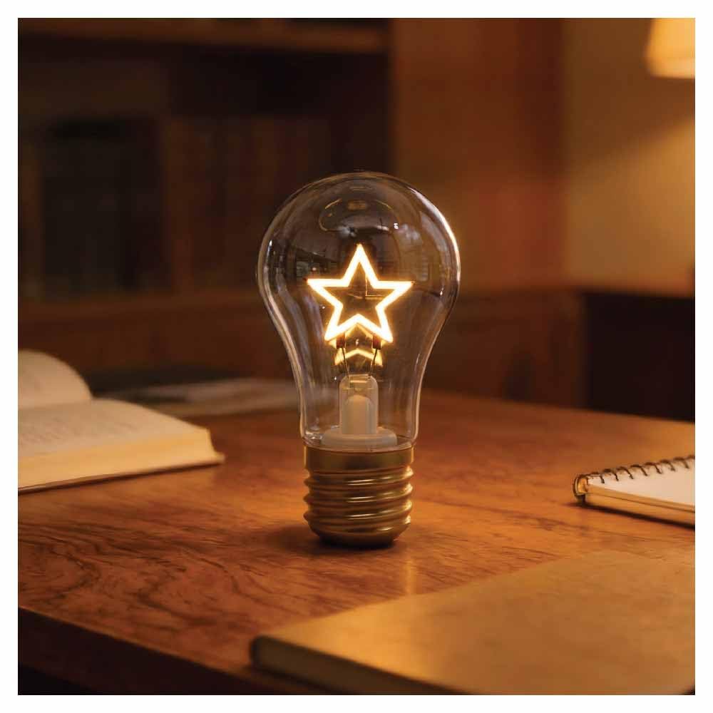 EDDY Rechargeable Edison Bulb Lamp with Glowing Star Filament, Decorative Night Lamp with 3 Brightness Levels for Bedside, Desk, Bedroom, Living Room & Home Decor (Star Eddy)-image-26