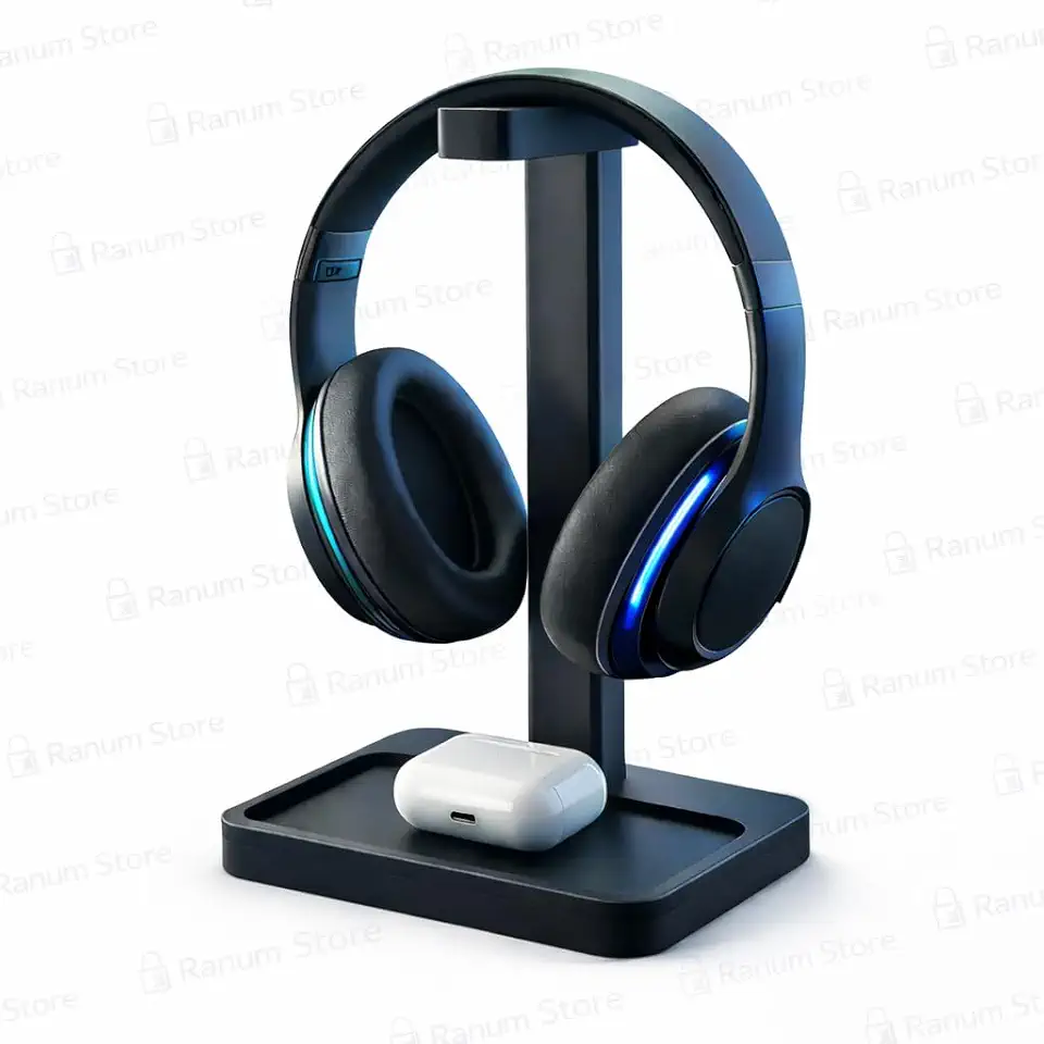 Suporte de Mesa para Headfone e Fone De Ouvido Gamer. (Preto)