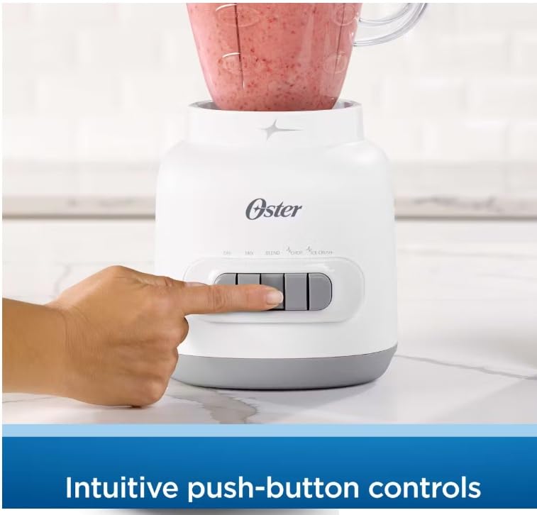 Oster Easy-to-Use Blender with 5 Speed Settings and 700-Watt Motor, White