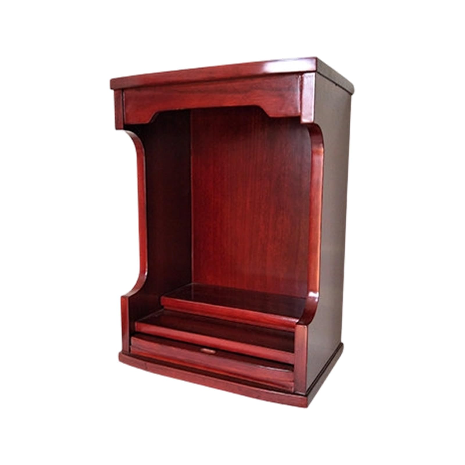 JNTFNE Wall Mounted/Desktop Solid Wood Buddhist Altar，Household Shrine Meditation Table,Guan Gong & God of Wealth Statue Display Cabinet for Prayer and Incense Tribute(Redwood,53cm/20.8in)