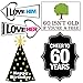 60th Birthday Photo Booth Party Props - 40 Pieces - Funny 60th Birthday Party Supplies, Decorations and Favors
