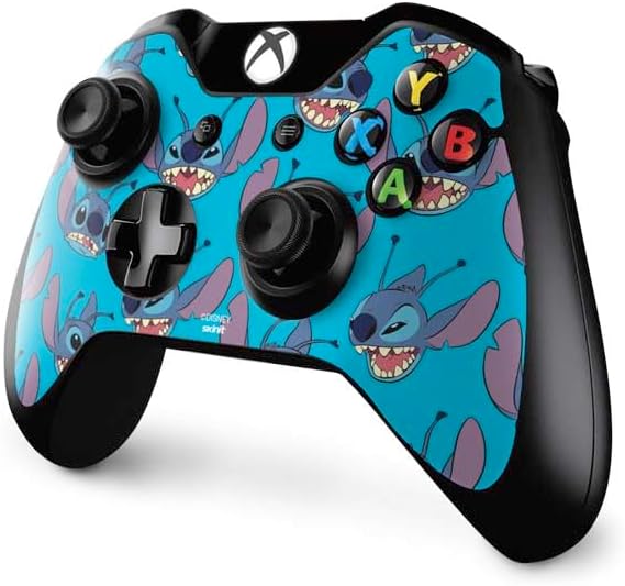 Skinit Decal Gaming Skin Compatible with Xbox One Controller - Officially Licensed Disney Lilo and Stitch Face Expression Pattern Design