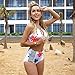 Blooming Jelly Womens Coconut Tree Print High Waist Bikini Set Bathing Suit, Multicoloured, Medium, US6=UK10=EU36