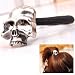 ChineOn Women Girl Gothic Punk Metal Human Skull Hair Ponytail Cuff Band Wrap Holder Tie(Silver)