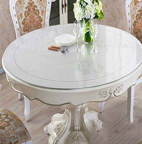Nappe en verre de plaque de cristal MU nappe ronde épaisse de gommage PVC de salon