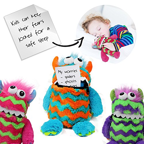 Guaranteed4Less Violet anxiété Monsters Jouet en Peluche recommandé par Enfant psychologues écrit Down Votre soucis