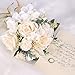 CEWOR Wedding Bouquets for Bride Bridesmaid, White Champagne Artificial Roses Flowers Wedding Decoration (7.5in)
