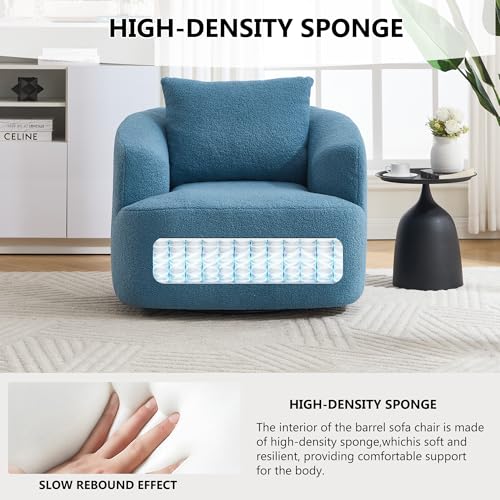 Sillón giratorio peluche azul miniatura 7
