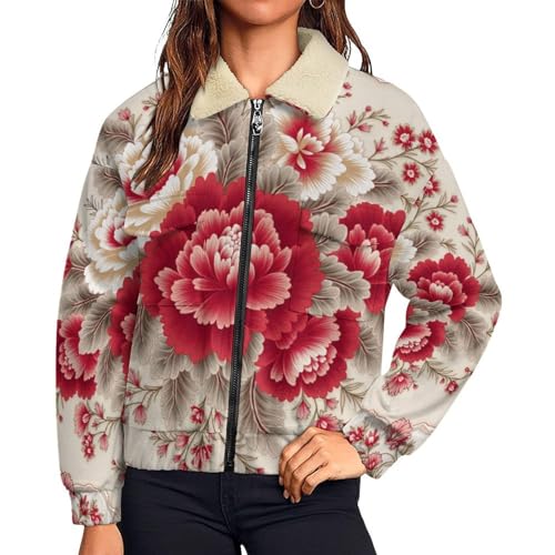 Veste polaire chaude imprimée belles plantes pour vos balades d'hiver