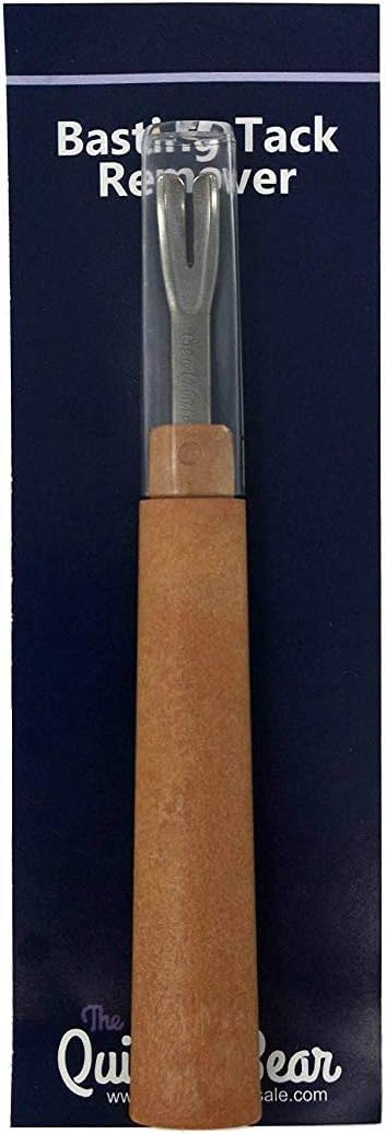 The Quilted Bear Tack Remover - Premium Basting Stitch And Tack Remover/Unpicker With Tapered Wooden Handle For Quilting & Sewing Tack Or Stitch Removal