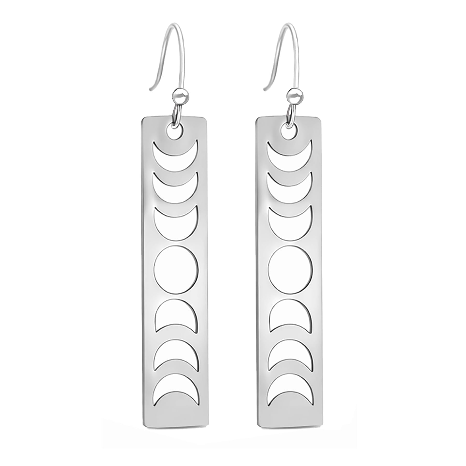 Gold Silver Trendy Boho Scandinavian Flower Moon Dangle Earrings for Women