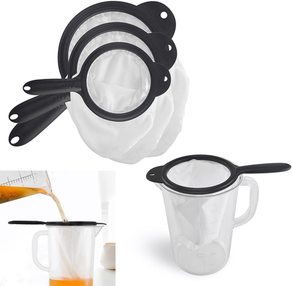 Set Of 3 Sturdy Mesh Teas Strainers with Hanging Ear Design For Home Brewing