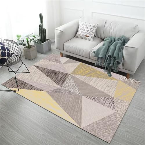 Tapis géométrique moderne gris de qualité supérieure pour grand séjour - 2
