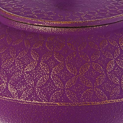 Iwachu Seven Jewels Design Japanese Iron Tetsubin Teapot, Gold And Purple #TOP4