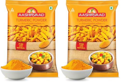Image of Aashirvaad Turmeric Powder, 200g, Natural Golden Turmeric Powder with No Added Flavours and Colours (Pack of 2)