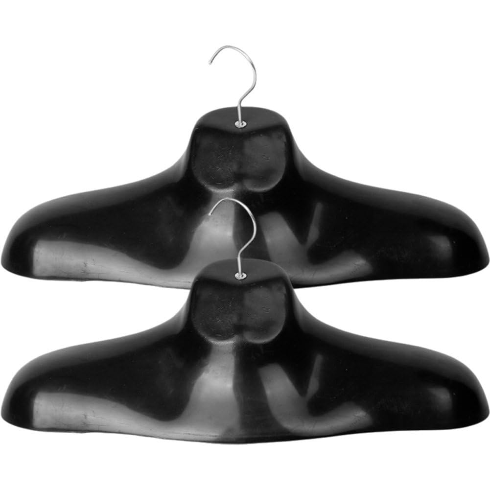 Sslvya Wide Shoulder Suit Hangers for Men, 2 Pcs Black Sweater Hangers Non Slip Clothes Hanger for Thick Sweaters, Wide Shoulder Coat Hangers