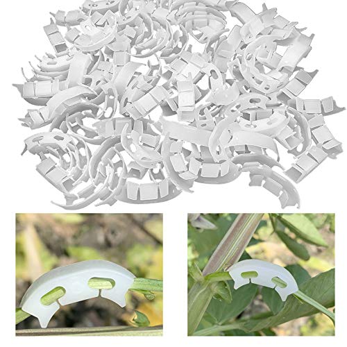 changsha 50 Pieces 90 Degree Plant Trainer Clips, Plant Growth Bender Clips, Plant Branches Bender for Plant Low Stress Training Control of Plants (White)