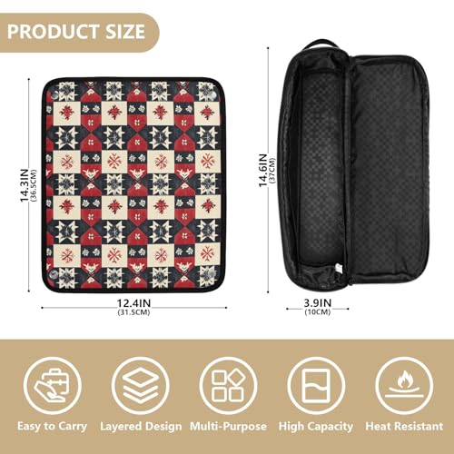 Bolsa Organizadora de Viaje Patchwork para Herramientas de Cabello con Aislante Térmico Resistente para Planchas, Rizadores, Cepillos y Accesorios miniatura 4