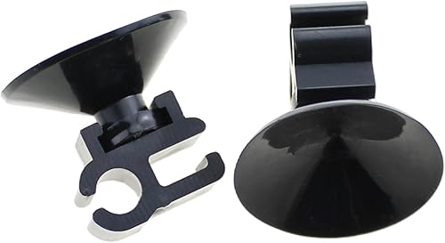 RLECS 15PCS Black Aquarium Suction Cup Clip 28x20mm Oxygen Tube Hose Pump Power Cord Double Head Snap Cable Organiser Suction Cup Aquarium Accessories