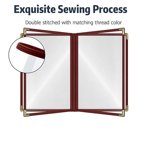 Miniatura 39 de Goodsmart - Fundas para menú de restaurante, paquete de 25 unidades, color negro, 2 vistas, soportes para menú de carga superior, cubiertas