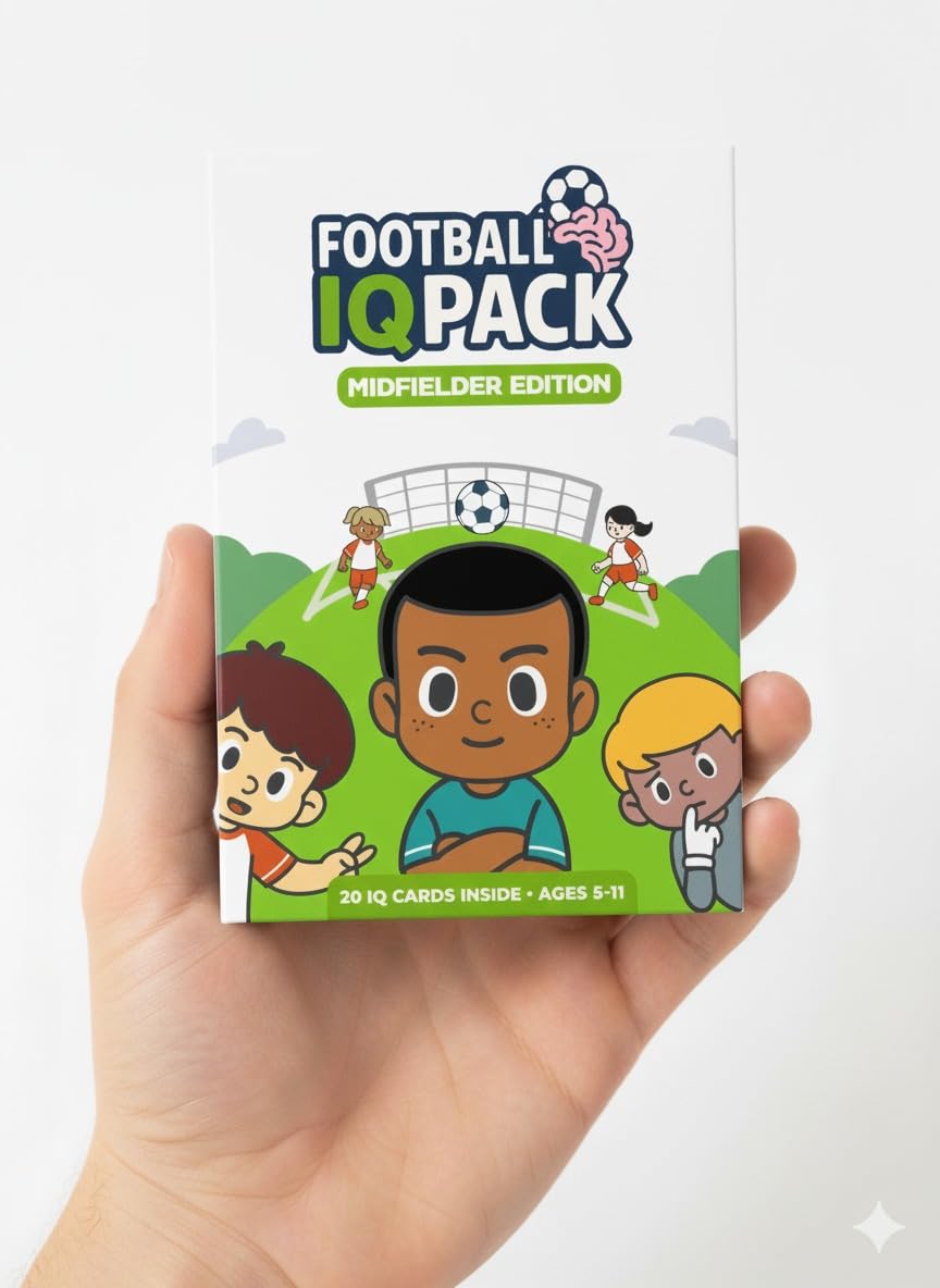 Football IQ Pack  Game Intelligence Cards for Kids Ages 511 | Learn Mindset, Defending, Attacking & Communication | (Midfielder Edition)